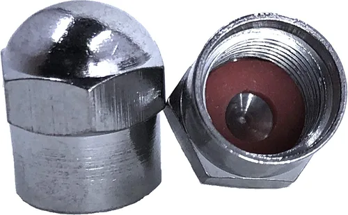 Vista 2 de KEX Paquete de 100 tapas de válvula de metal cromadas para automóviles, bicicletas y camiones con sello