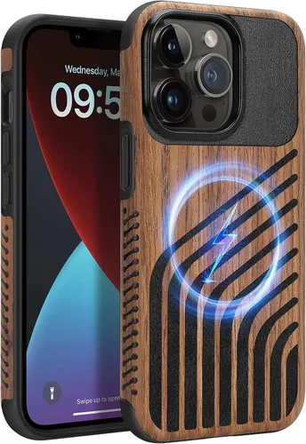 Vista 32 de Funda magnética ZZDZZ compatible con iPhone 14 Plus [Compatible con Magsafe] Diseño de cuero premium TPU híbrido a prueba de golpes (Negro)
