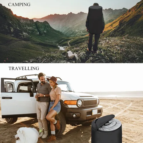 Vista 6 de Betterhood Colchón de espuma viscoelástica para campamento, colchoneta para dormir con funda impermeable y bolsa de transporte, colchón de cuna