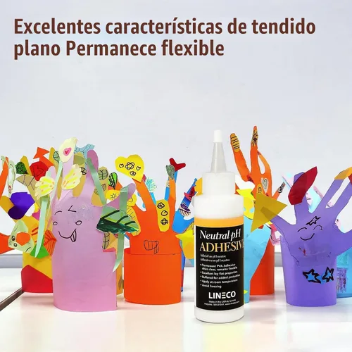 Vista 3 de Lineco Adhesivo de pH neutro, pegamento multiusos sin ácidos, blanco, 4 onzas, 1 paquete