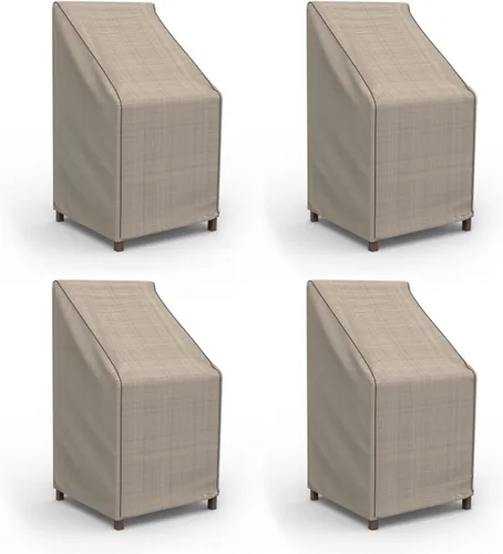 Vista 16 de Budge P1A02PM1-2PK funda para sillas de patio inglés, resistente y impermeable, extra pequeña, tejido tostado
