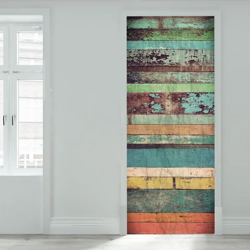 Vista 2 de Artfanke - Adhesivo 3D realista para puerta de grano de madera, despegar y a2087