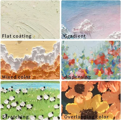 Vista 5 de Mifuner Juego de pasteles suaves al óleo (12 palos), colores individuales pasteles al óleo pesados vibrantes y cremosos, suministros de arte pastel