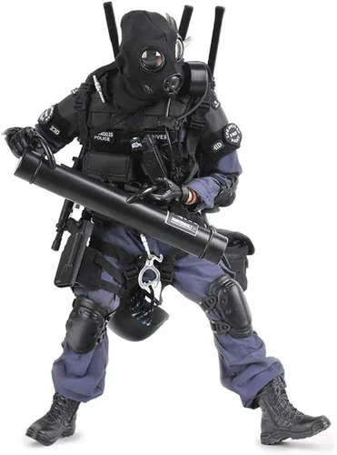 Vista 7 de YEIBOBO! Figura de acción de equipo SWAT de las Fuerzas Especiales, altamente detallada de 12 pulgadas (ASSUALTER)