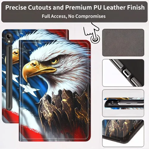 Vista 3 de Slim Case for Samsung Galaxy Tab S10 Lite / S10 FE / S9 FE 10.9" & Galaxy Tab S9 11", Multi-Angle Stand PU Leather Smart Folio Cover with Soft TPU