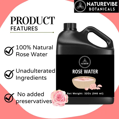 Vista 4 de Naturevibe Botanicals Agua de rosas prémium de 32 onzas y aceite de coco fraccionado de 32 onzas Combo de aceite.