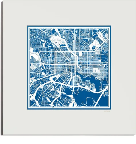 Vista 142 de O3 Design Studio San Diego, CA Paper Cut Map Matted Grey 20x20 in Paper Art