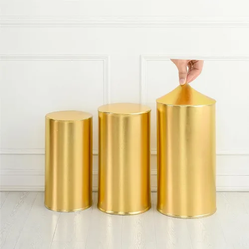 Vista 15 de Cubiertas redondas para soporte de cilindro para fiestas, cubiertas elásticas bronceadoras para pedestal, cubierta de cilindro de zócalo, 3