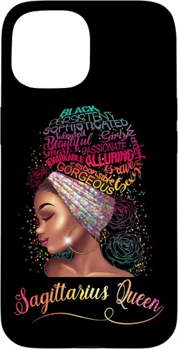 Vista 6 de iPhone 16 Sagittarius Queen Women November December Melanin Birthday Case