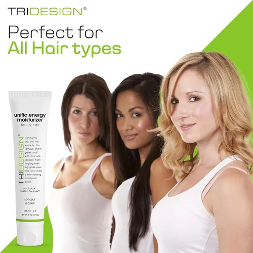 Vista 3 de TRIDESIGN Unific Energy - Acondicionador hidratante sin enjuague para cabello rizado, suero antiencrespamiento y acondicionador profundo