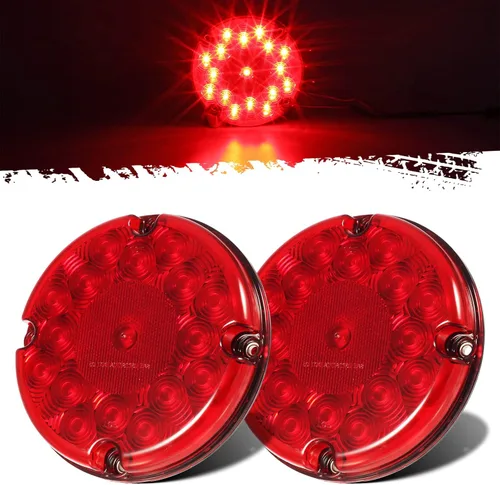 Vista 8 de Partsam 2 luces traseras LED redondas de 7 pulgadas para remolque, 17 luces LED impermeables para estacionamiento, luces intermitentes con juntas