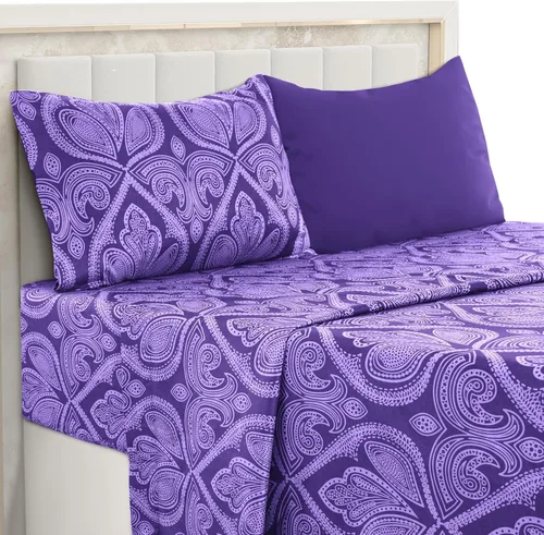 Vista 33 de Black Paisley Sheet Set, Twin - Ultra Soft Deep Pocket Paisley Black