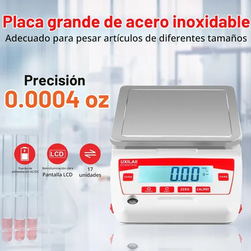Vista 3 de Balanza de laboratorio 2200g x 0.01g Balanza analítica electrónica de alta precisión Balanza de laboratorio digital de 0.01g de precisión Balanza