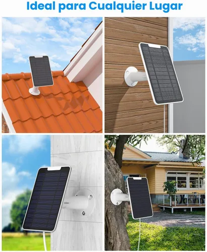Vista 8 de Cargador de panel solar con conexión micro USB compatible con cámara Arlo Essential Spotlight/XL Spotlight, panel solar Arlo Essential de 5 W, cable