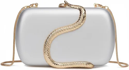 Vista 14 de Bolso de mano de piel sintética desmontable con cadena cruzada, bolso de noche, bolso de mano para mujer, formal, boda, fiesta, baile de graduación