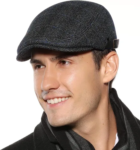 Vista 4 de Happy Cherry Mens Flat Top Newsboy Hat Adjustable Lightweight Cap