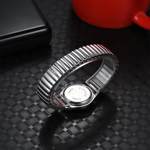 Vista 4 de Lancardo Reloj de pulsera con correa elástica para hombres y mujeres fácil de leer con esfera de números grandes reloj de correa elástica