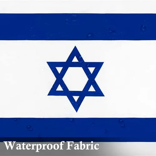 Vista 2 de Bandera de Israel de 2 x 3 pies con estampado de bandera israelí con colores vivos y ojales de latón para exhibición en todo tipo de clima, exterior
