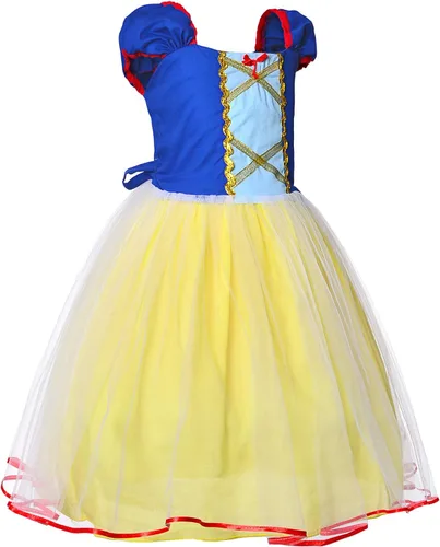Vista 3 de Joy Join Disfraz de princesa para niñas pequeñas, fiesta de cumpleaños con guantes, corona, varita, collar