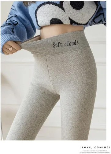 Vista 7 de Softclouds - Lanabella - Pantalones de invierno cálidos y casuales para mujer, leggings de forro polar para mujer (gris, M)
