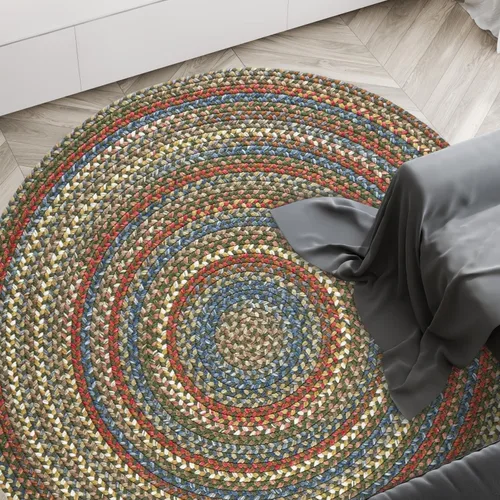 Vista 50 de Rhody Rug Country Jewel CJ35 - Alfombra trenzada ovalada de bronce de 2 x 3 pies, decoración del hogar, alfombra de piso o alfombra de dormitorio