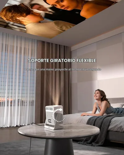 Vista 8 de Google TV con licencia oficial: proyector inteligente 4K con WiFi y Bluetooth, enfoque automático VOPLLS y proyector portátil Keystone