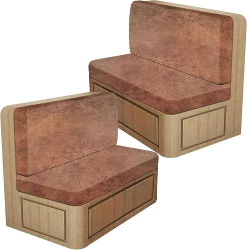 Vista 47 de ANARACHON Fundas de cojín elásticas con aspecto de cuero para caravana, fundas de cojín para asiento de cabina de caravana