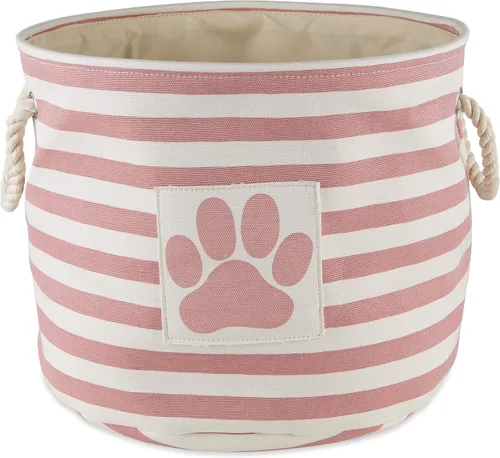Vista 36 de Bone Dry - Cesta de almacenamiento para mascotas, diseño de parche de pata rayado, aguamarina, rectángulo pequeño
