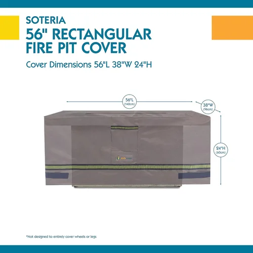 Vista 8 de DUCKCOVERS Soteria - Cubierta rectangular impermeable para hoguera de 56 pulgadas, cubierta para fogata al aire libre