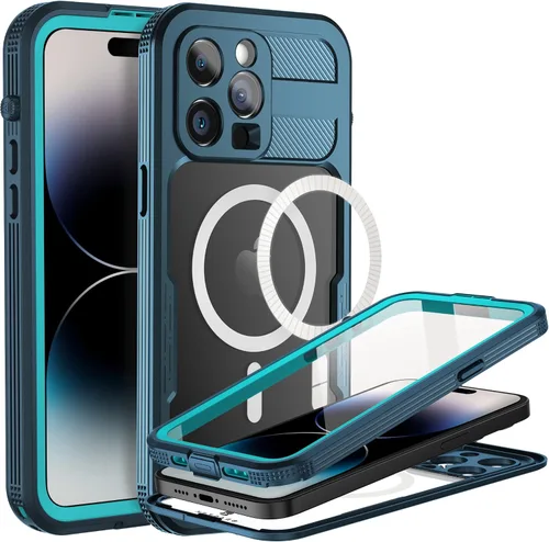 Vista 11 de BEASTEK Funda impermeable para iPhone 14 Serie SRE IP68 magnética a prueba de golpes con protector de pantalla integrado y funda protectora MagSafe