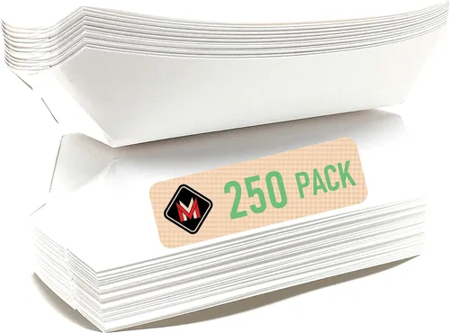 Vista 16 de Mr Miracle Bandeja de papel para perros calientes de 7 pulgadas en papel kraft. Paquete de 25. Desechable, reciclable y totalmente biodegradable.