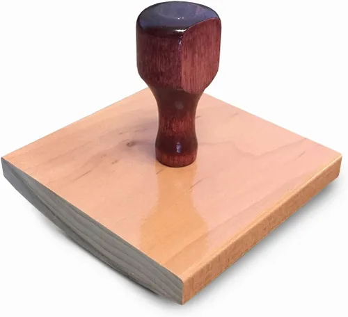 Vista 2 de Sello grande de goma con mango de madera «Rocker Mount» 4" x 3