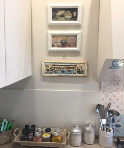 Vista 2 de CERAMICHE D'ARTE PARRINI - Azulejo de cerámica italiano Cerámica Puente antiguo Florencia Hecho a mano en Italia Toscana