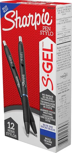 Vista 11 de Sharpie S-Gel - Bolígrafos de gel de punta gruesa azul para profesores, escuela y oficina, bolígrafos ideales para diario, dibujo y estudio, punta