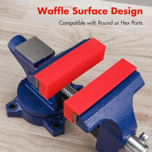 Vista 3 de WORKPRO 2 pares de almohadillas para mordazas de tornillo de banco de 4-1/2", fundas protectoras magnéticas de TPU para mordazas de tornillo