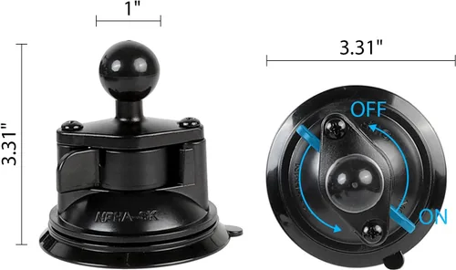 Vista 2 de xik Soporte de base de ventosa de bola de 1 pulgada para soporte de cámara de acción de mesa de teléfono, base de ventosa grande de 3.5 pulgadas