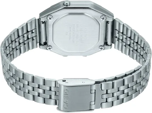 Vista 4 de Casio LA680WA-4C Reloj digital con esfera floral vintage para mujer, Azul, Serie juvenil vintage