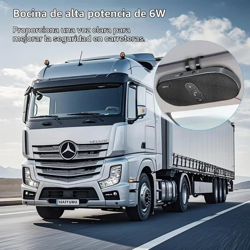 Vista 7 de Altavoz Bluetooth para coche manos libres: Altavoz Bluetooth de 6 W para teléfono celular - Kit de coche manos libres inalámbrico Soporte Siri