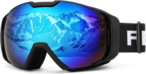 Vista 10 de FEISEDY Ski Goggles, OTG Snow Sport Goggles for Adult Youth, Anti-Fog UV400 Protection Bendable Dual-Lenses B2961