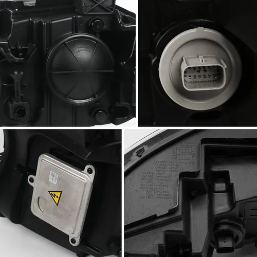 Vista 4 de Conjunto de faros delanteros FIONE Xenon/HID compatible con Dodge Charger 2015-2021 con luz diurna LED en el lado izquierdo del conductor LH