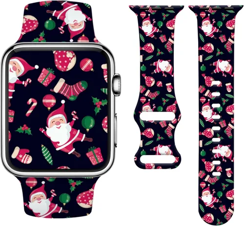 Vista 19 de Holiday Watchband Compatible with Apple Watch 38mm 40mm 41mm 42mm 44mm 45mm 49mm Women Men,Soft Silicone Cute Sport Strap for Apple Watch Ultra