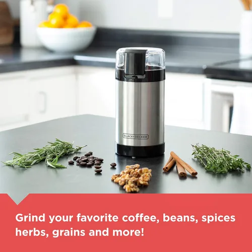 Vista 10 de BLACK+DECKER Molinillo de café One Touch, capacidad de grano de café de 2/3 tazas, molinillo de especias, control de botón de un solo toque, 150