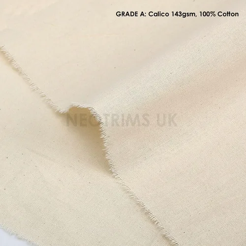 Vista 2 de Tela de mezcla de lino 100% algodón, calicó y algodón para manualidades, pintura, retazos, ropa y tapicería ligera. Fibras naturales Neotrim