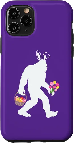 Vista 10 de Funda para iPhone 15 Easter Bigfoot Yeti Funny Sasquatch Egg Scavenger