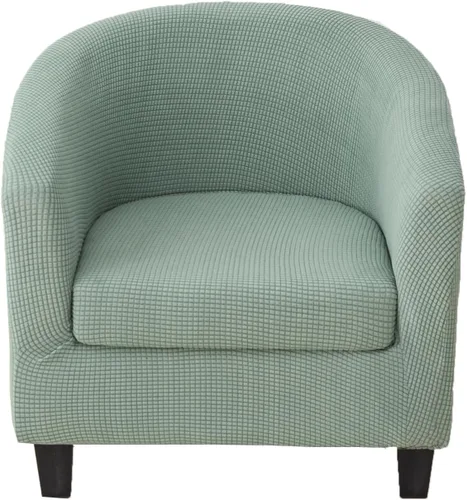 Vista 16 de CRFATOP - Funda elástica para sillón de club (2 piezas) 1 Club Cover & 1 Cushion Cover, Soft Round Tub Sofa Covers, Pet Friendly, Washable