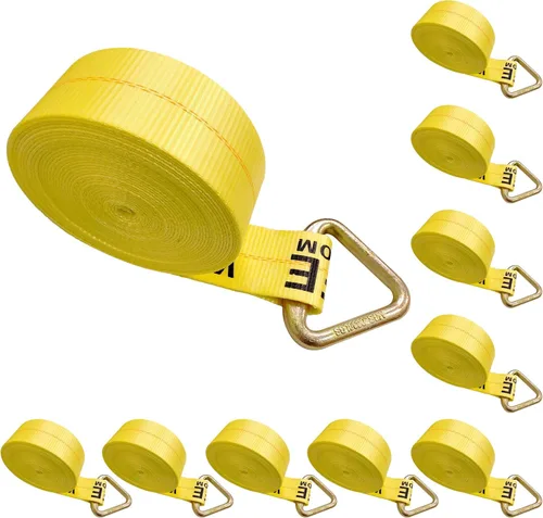Vista 22 de Mega Cargo Control 1 paquete de correas de cabrestante de anillo en D de 3 pulgadas x 30 pies, amarres negros resistentes para control de carga