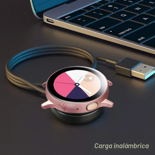 Vista 5 de Compatible con Samsung Galaxy Watch 6/6 Classic/5/5 Pro/4/4 Classic/3/Active 2/Active, 1 paquete de cable de carga inalámbrica USB de repuesto