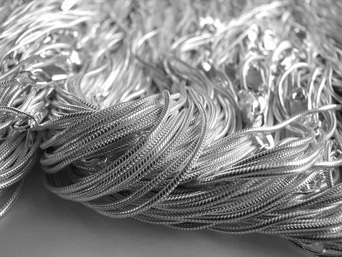 Vista 3 de BEEZZY BEEDZ Collar flexible de plata de ley 925 con cadena de serpiente de plata maciza redonda