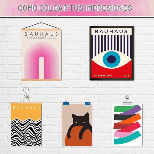 Vista 6 de MAZUKO 15 piezas de decoración de pared boho – Arte de pared moderno de mediados de siglo, pósteres boho, pósteres para la estética