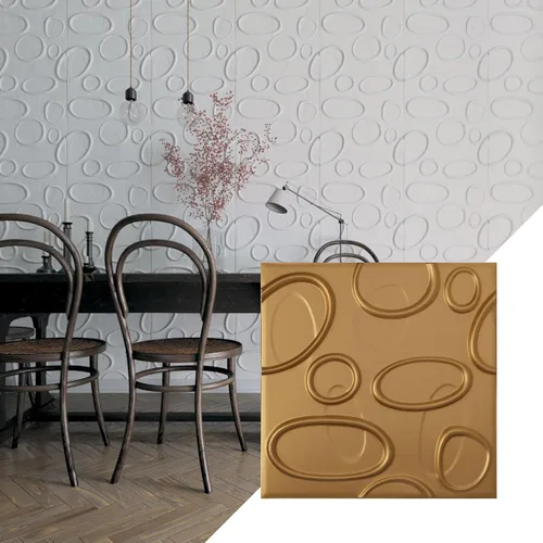Vista 24 de Ekena Millwork WP20X20FEWH 19 5/8 pulgadas de ancho x 19 5/8 pulgadas de alto Felix EnduraWall Decorativo 3D Panel de pared cubre 2.67 pies cuadrados